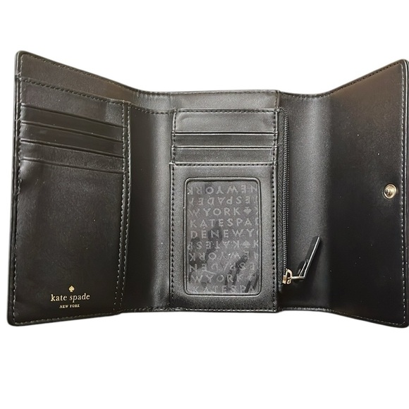 Kate Spade Black Leather Compact Bifold Wallet - Picture 6 of 7